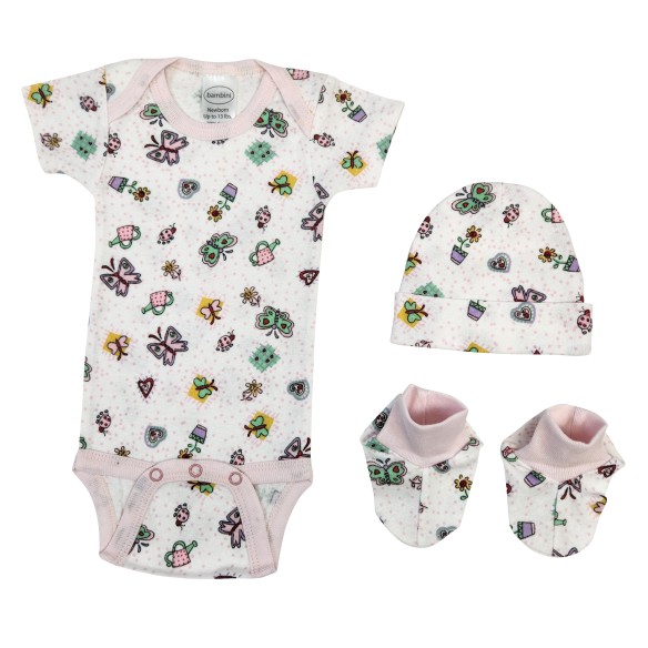 Newborn 3 Piece Gift Set - Butterfly Print