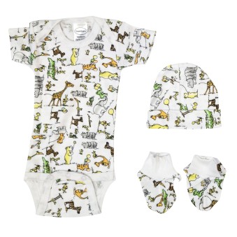 Boys Newborn 3 Piece Gift Set Crocodile-Print