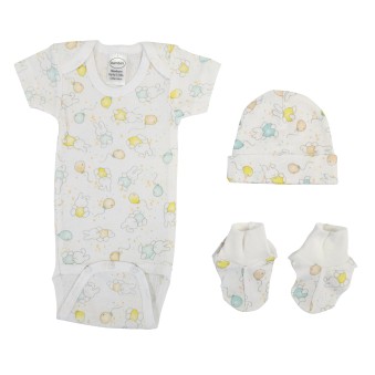Boys Newborn 3 Piece Gift Set Bunny-Print