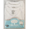 Rib Knit White Short Sleeve Onezie 3-Pack