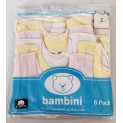 Bambini Girl's Rib Knit Pastel Sleeveless Tank Top Shirt 6-Pack