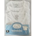 Rib Knit White Short Sleeve Side-Snap Shirt 3-Pack