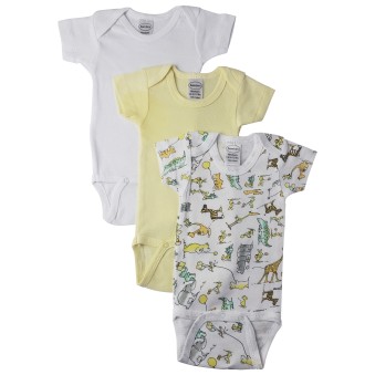 Boys Short Sleeve Crocodile-Print One Piece Bodysuits 