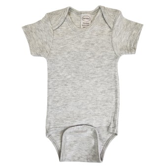 Heather Grey Interlock Short Sleeve Bodysuit Onezie