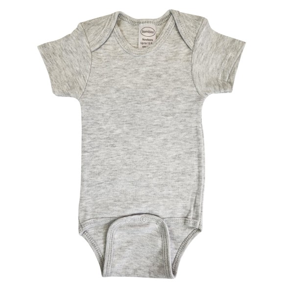 Heather Grey Interlock Short Sleeve Bodysuit Onezie