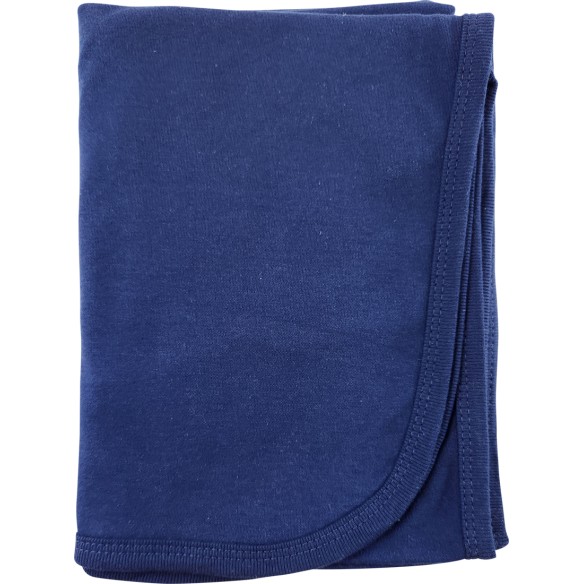 Navy Interlock Receiving Blanket