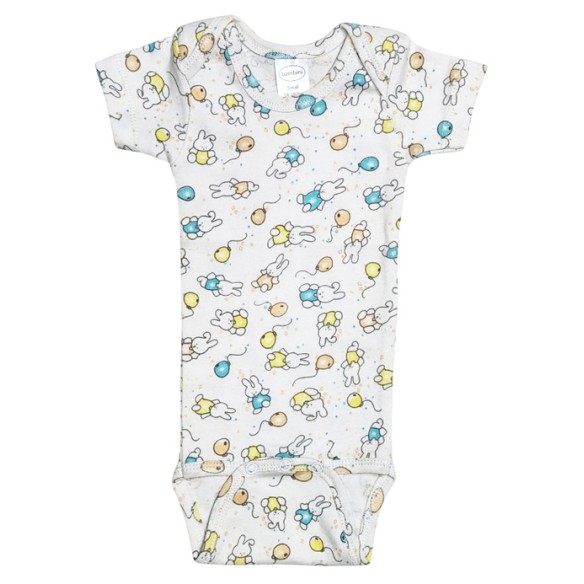 Bunny Print Short Sleeve Onezie