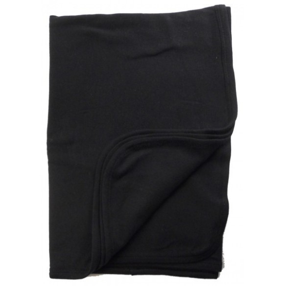 Black Interlock Receiving Blanket