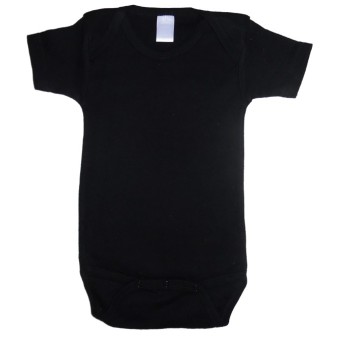 Black Interlock Short Sleeve Onezie