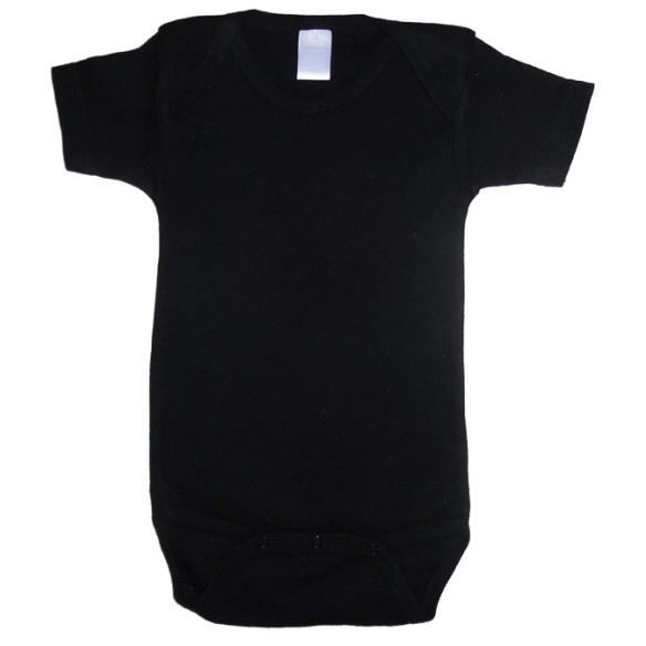 Black Interlock Short Sleeve Onezie