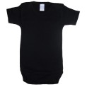 Black Interlock Short Sleeve Onezie