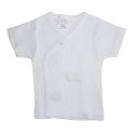 Rib Knit White Short Sleeve Side-Snap Shirt 3-Pack