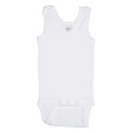 Rib Knit White Sleeveless Tank Top Onezie 3-Pack