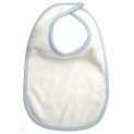 2-Ply Terry Bib White with Blue Trim