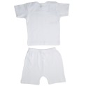 White Interlock Short Sleeve Lap T-Shirt & Shorts Set