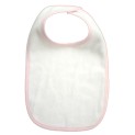 2-Ply Terry White with Pink Trim Infant Bib