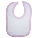 2-Ply Interlock White with Pink Trim Infant Bib