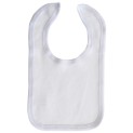 1-Ply Interlock White with White Trim Infant Bib - 1020