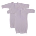 Preemie Pink Rib Knit Gown Solid Color 2-Pack