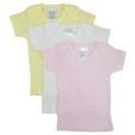 Girl's Rib Knit Pastel Short Sleeve T-Shirt 3-Pack