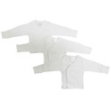 Rib Knit White Long Sleeve Side-Snap Shirt 3-Pack