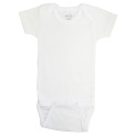 Rib Knit White Short Sleeve Onezie 3-Pack