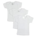 Rib Knit White Short Sleeve T-Shirt 3-Pack