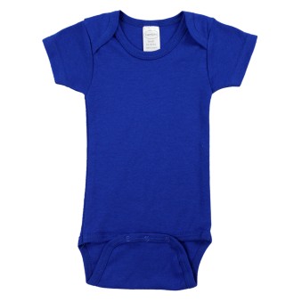 Blue Interlock Short Sleeve Bodysuit  Onezies