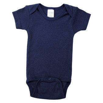 Navy Interlock Short Sleeve Bodysuit Onezie