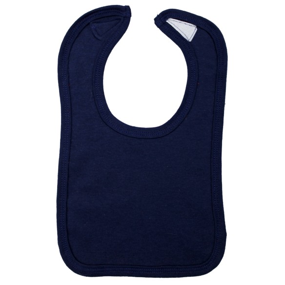 2-Ply Interlock Solid Navy Blue Infant Bib