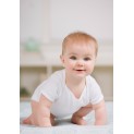 Rib Knit White Short Sleeve Onezie 3-Pack