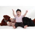 Black Rib Knit Beanie "Baby's First Cap"
