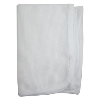 White Cotton Thermal Receiving Blanket