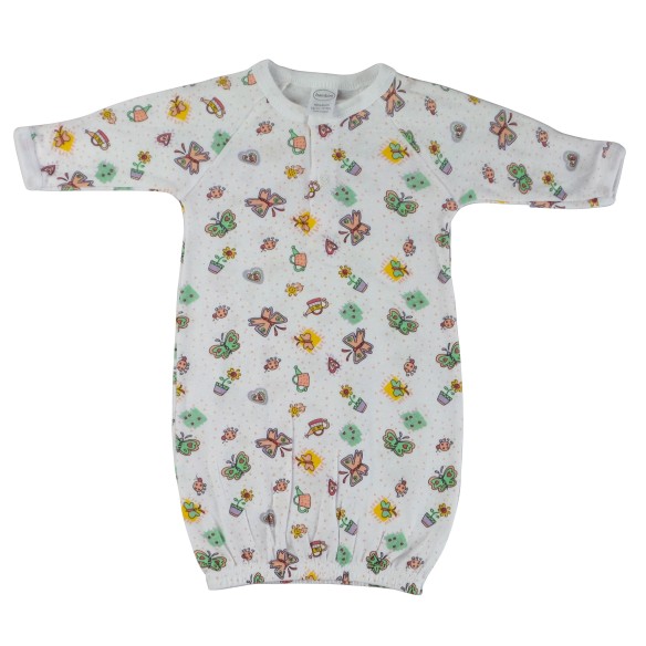 Infant Gowns Girls Butterfly Print 