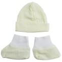 Print Rib Knit Infant Cap and Booties Set