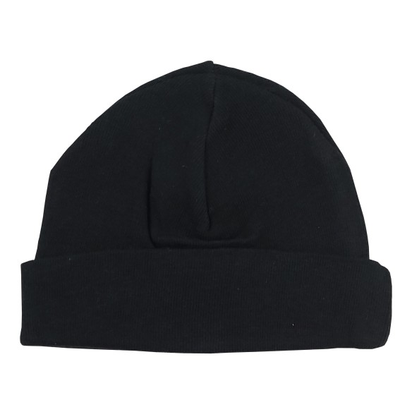 Black Rib Knit Beanie  - Baby's First Cap