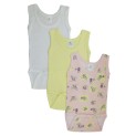 Rib Knit Variety Sleeveless Tank Top Onezie 3-Pack
