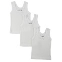 Rib Knit White Sleeveless Tank Top Shirt 3-Pack