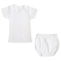 Interlock White Short Sleeve Lap T-Shirt & Underwear Set