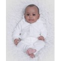 White Interlock Sweat Pants and Hoodie Set