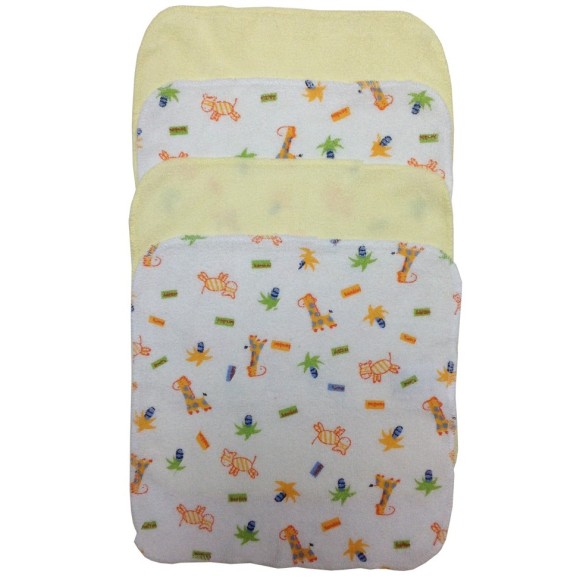 Babyhug Knitted Terry Wash cloth Pack of 6 Polka Dots Print - Red & White