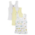 Rib Knit Print Sleeveless Tank Top Shirt 3-Pack