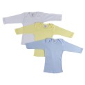 Boy's Rib Knit Pastel Long Sleeve T-Shirt 3-Pack