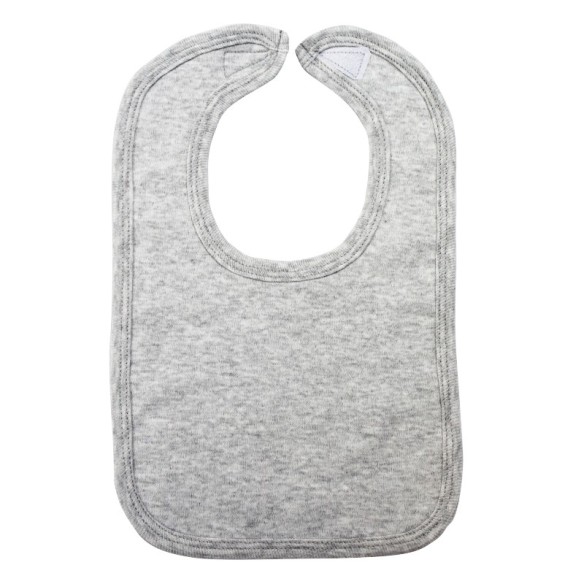 2-Ply Interlock Solid Heather Grey Infant Bib