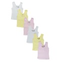 Bambini Girl's Rib Knit Pastel Sleeveless Tank Top Shirt 6-Pack