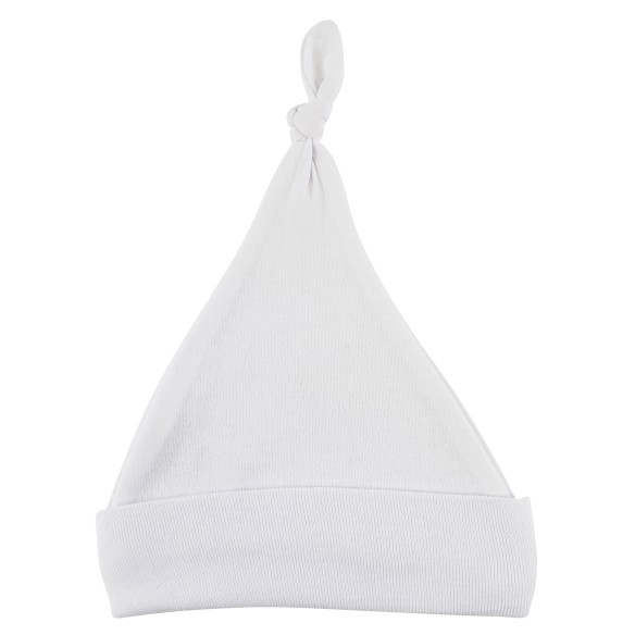 Knotted Baby Cap - White