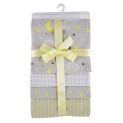 Flannel Print Receiving Blanket 4-Pack
