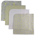 Flannel Print Receiving Blanket 4-Pack