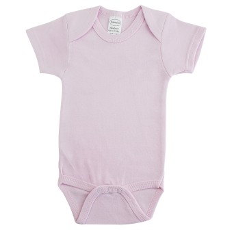 Pastel Pink Interlock Short Sleeve Bodysuit Onezies