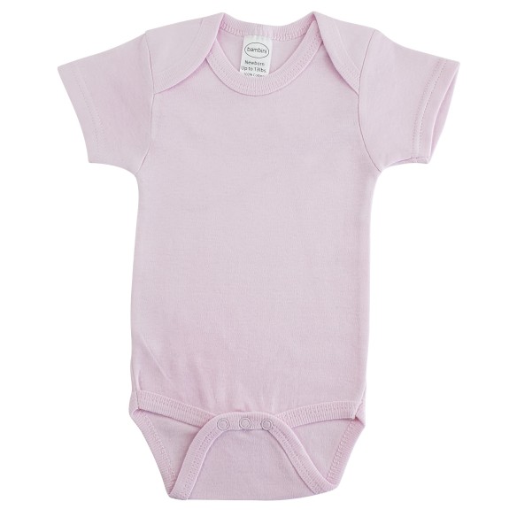 Pastel Pink Interlock Short Sleeve Bodysuit Onezies
